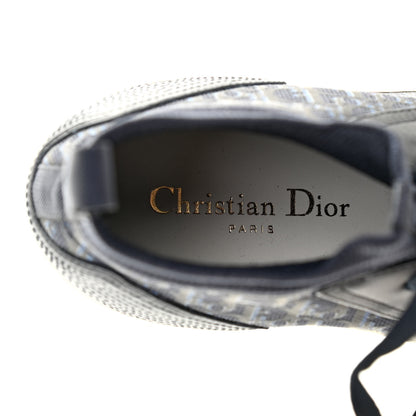 Christian Dior Technical Mesh Calfskin Womens Oblique Walk'N'Dior High Top Sneakers 39.5 Deep Blue 6 of 7