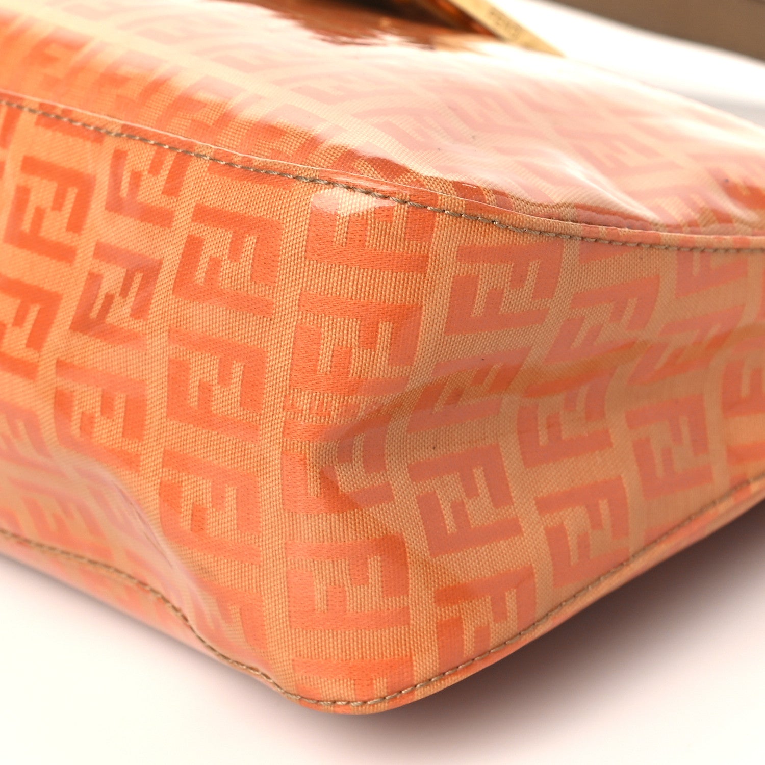 Fendi Vinyl Zucchino Shoulder Bag Orange 17 of 27