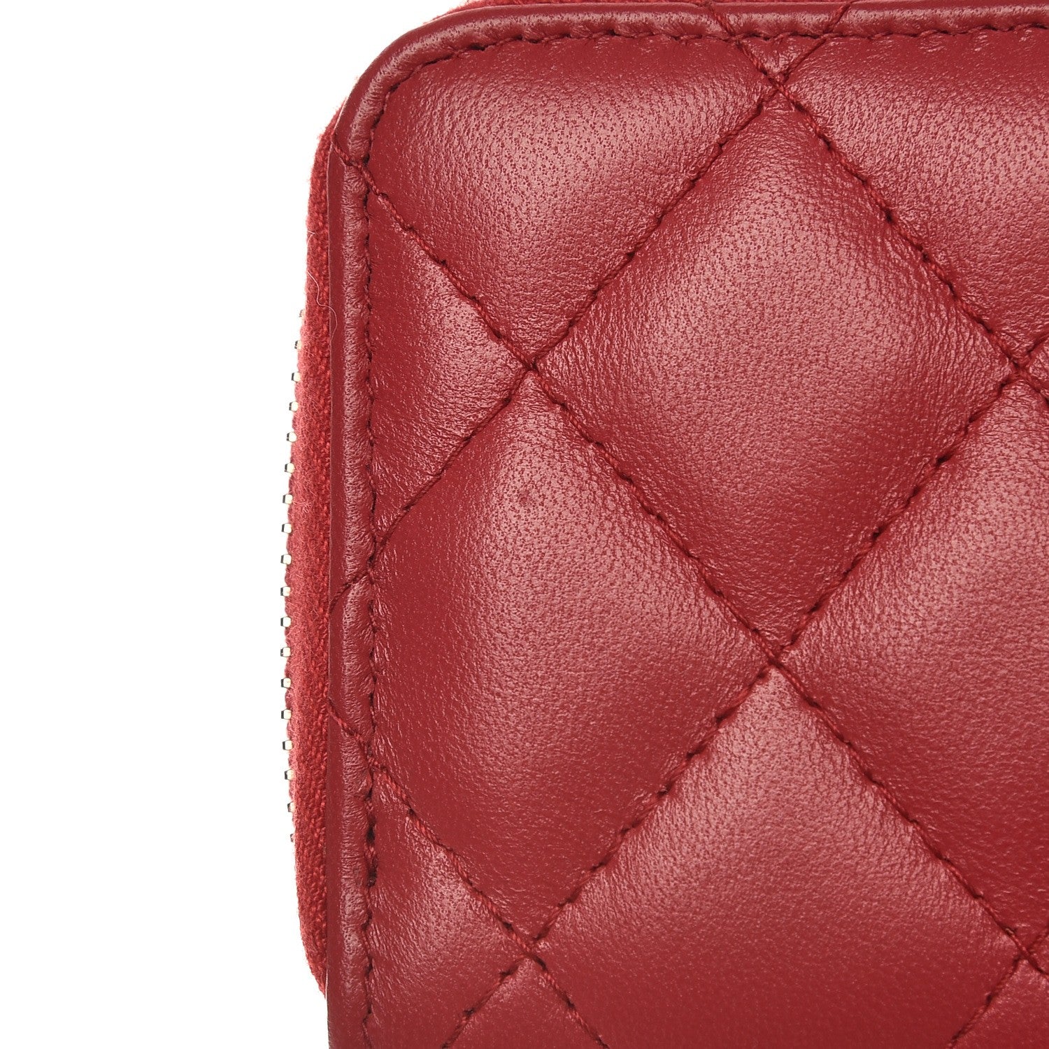 Chanel Lambskin Quilted Key Holder Case Red 8 of 9