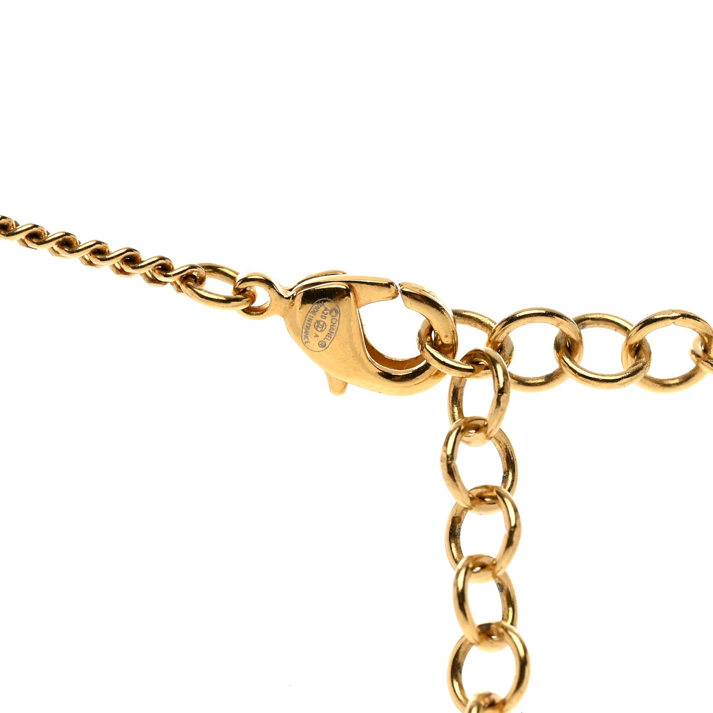 Crystal Pearl Perfume Bottle CC Necklace Black Gold