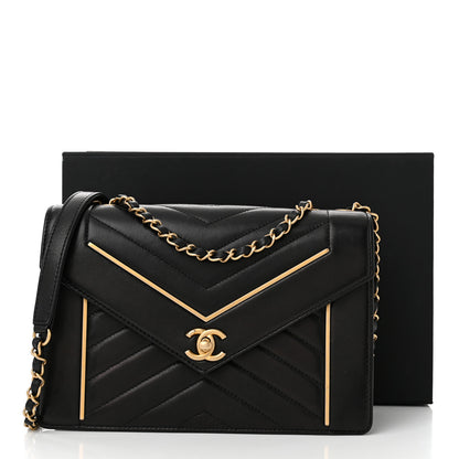 Chanel Lambskin Reversed Chevron Quilted Flap Black 11 of 11