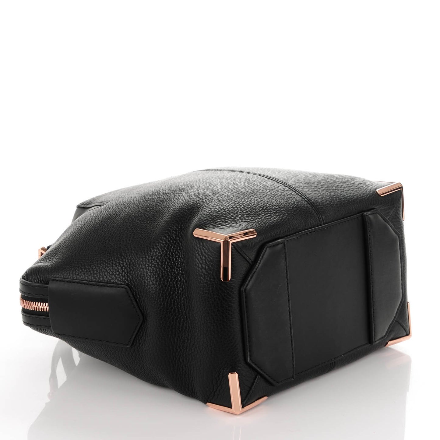 Pebbled Calfskin Small Emile Soft Black Rose Gold Hardware