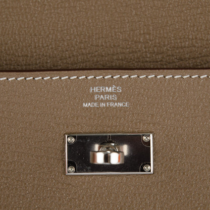 Hermes Chevre Mysore Kelly Longue Wallet Etoupe 6 of 7