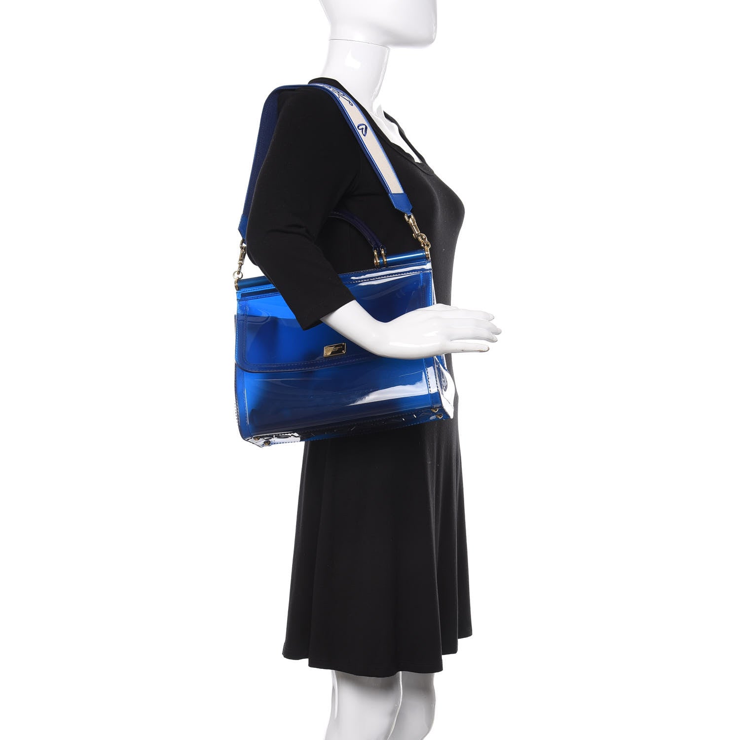 Dolce & Gabbana Rubber Semi Transparent Miss Sicily Satchel Blue 2 of 11