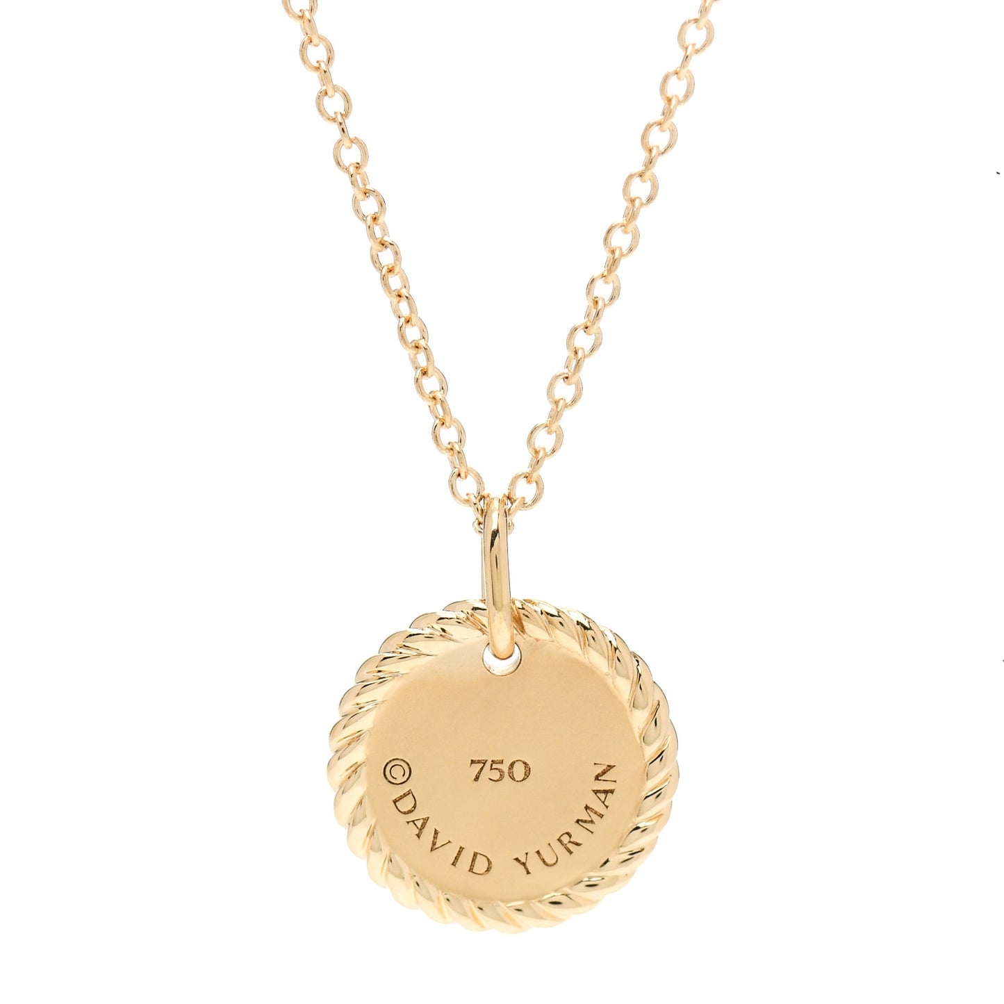18K Yellow Gold Diamond Cable Collectibles Pave Charm Pendant Necklace