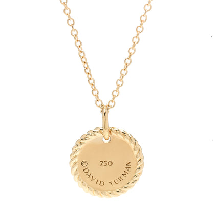 David Yurman 18K Yellow Gold Diamond Cable Collectibles Pave Charm Pendant Necklace 4 of 5