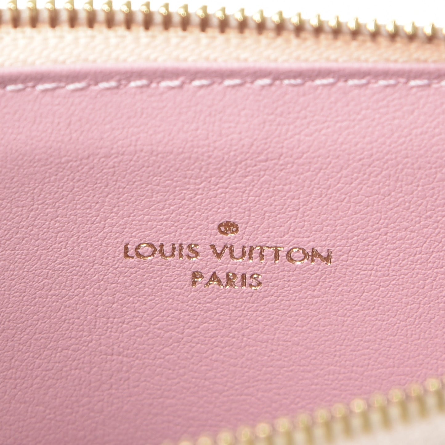 Damier Azur Felicie Chain Wallet Zippered Insert Rose Ballerine