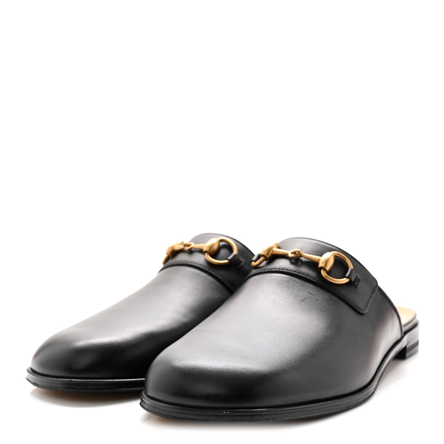 Gucci Jakarta Calfskin Mens Horsebit Slippers 7 Black 3 of 10