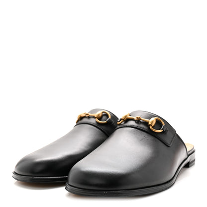 Gucci Jakarta Calfskin Mens Horsebit Slippers 7 Black 3 of 10