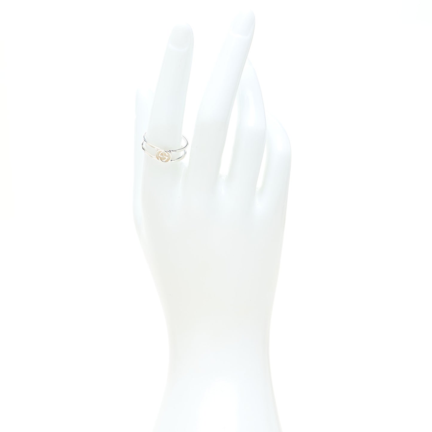 Sterling Silver 6mm Interlocking G Open Band Ring 56 7.75