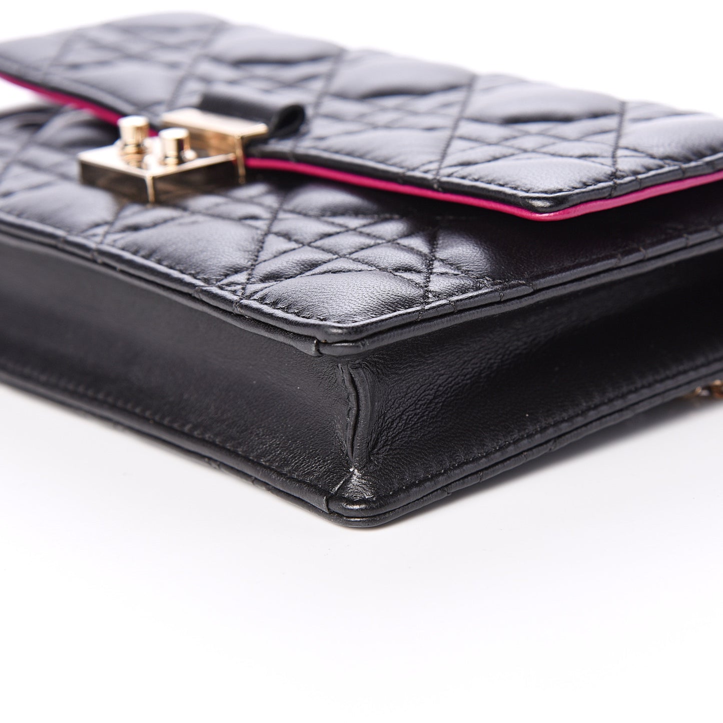 Lambskin Cannage Miss Dior Promenade Pouch Black