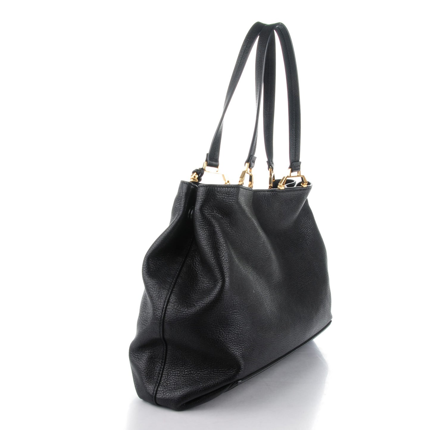 Goatskin Madras Tote Nero Black