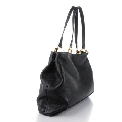 Miu Miu Goatskin Madras Tote Nero Black 3 of 8