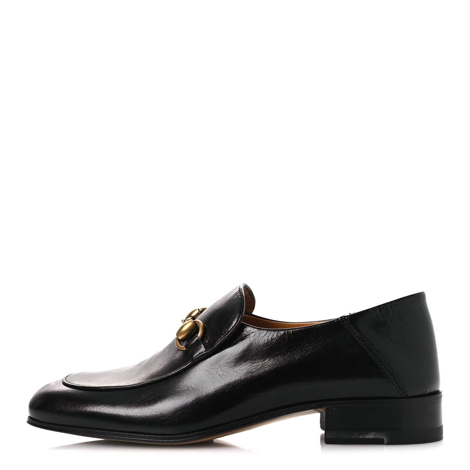 Gucci Goatskin Womens Horsebit Mid-Heel Loafers 36 Black 1 of 11