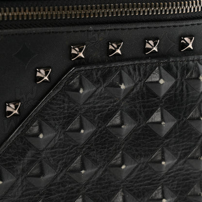MCM Nylon Monogram Studded Stark Medium Backpack Black 12 of 16