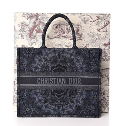 Christian Dior Canvas Embroidered KaleiDioroscopic Book Tote Blue 11 of 11
