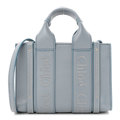 Chloe Calfskin Mini Woody Ribbon Tote Storm Blue 1 of 10