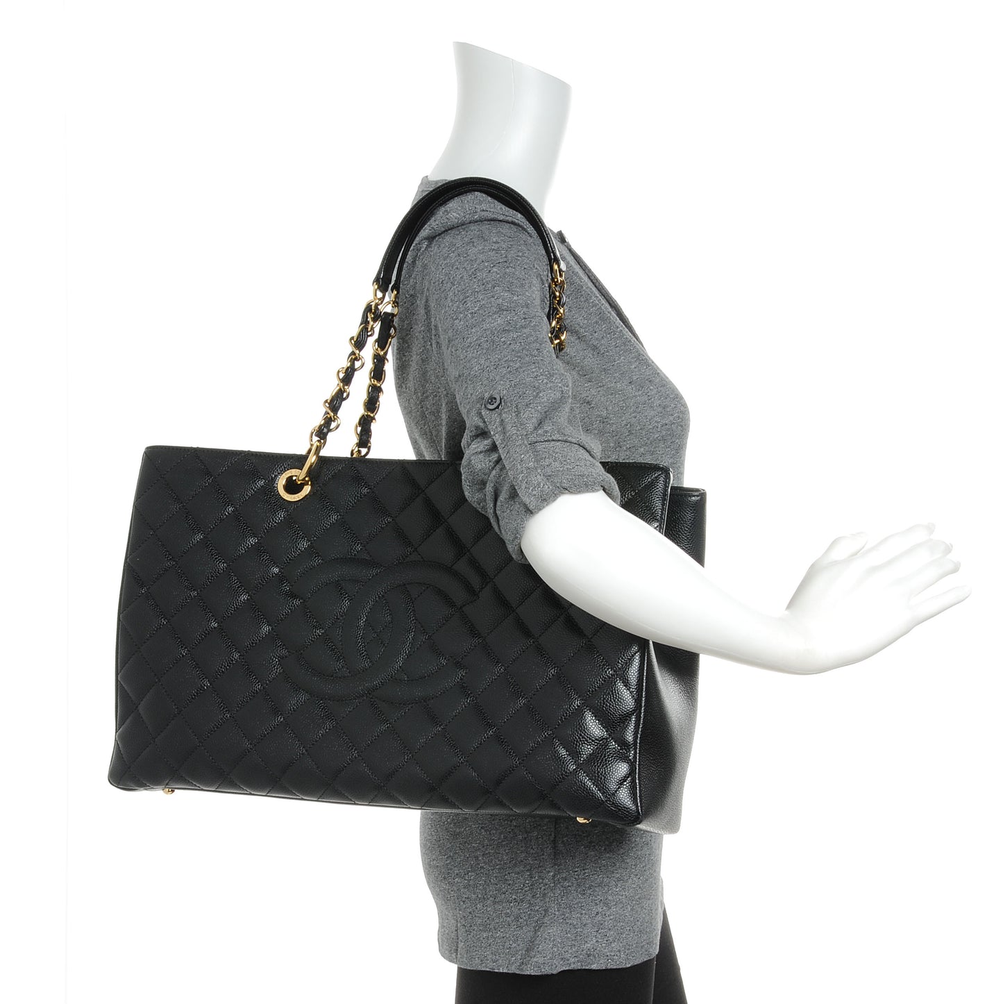 Caviar XL Grand Shopping Tote GST Black
