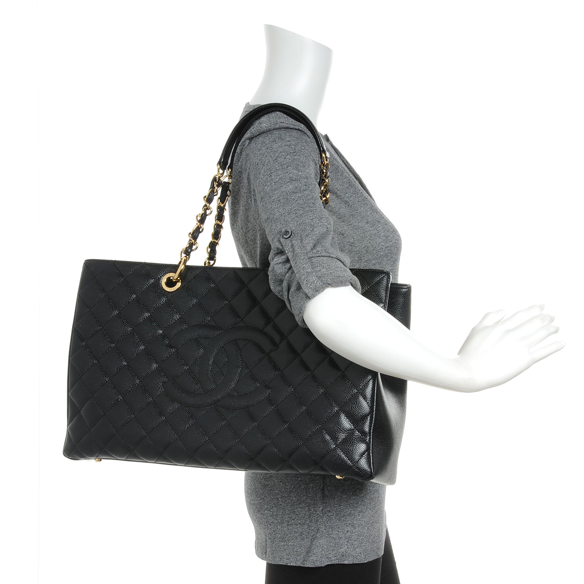 Chanel Caviar XL Grand Shopping Tote GST Black 2 of 7