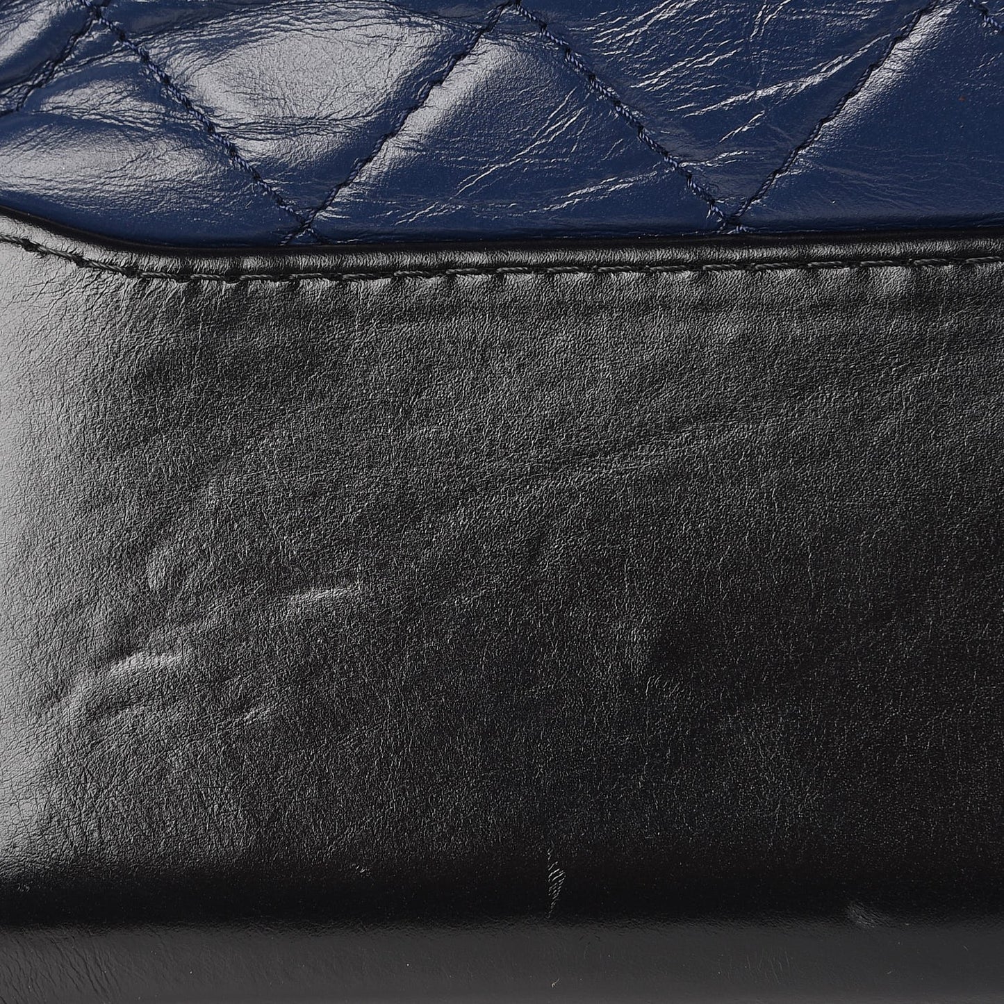 Aged Calfskin Quilted Medium Gabrielle Hobo Navy Black