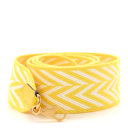 Hermes Toile Swift 50mm Sangle ZigZag Shoulder Strap Jaune De Naples White 1 of 5