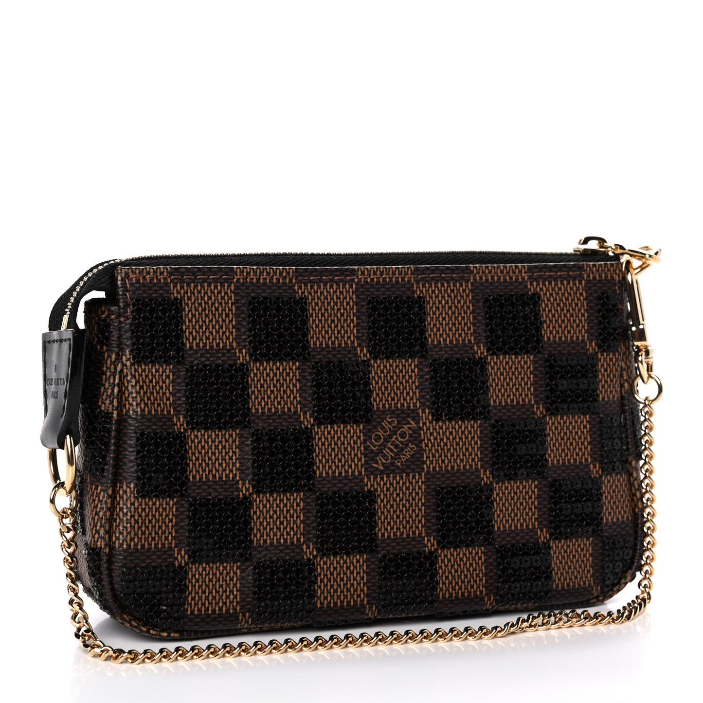 Damier Paillettes Mini Pochette Accessories Black