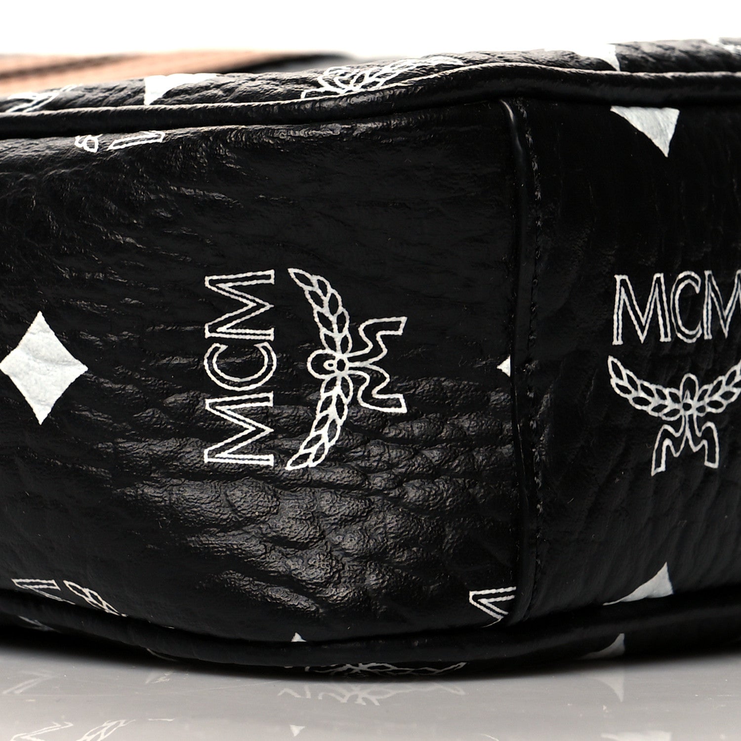 MCM Visetos Camera Crossbody Bag Black Cognac 7 of 8