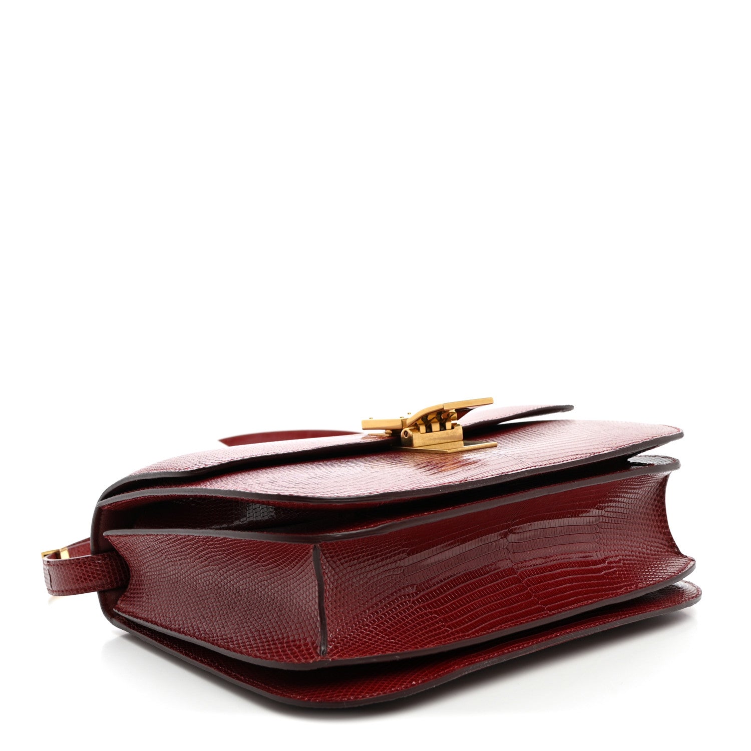 Celine Lizard Medium Classic Box Flap Bag Ruby 3 of 8