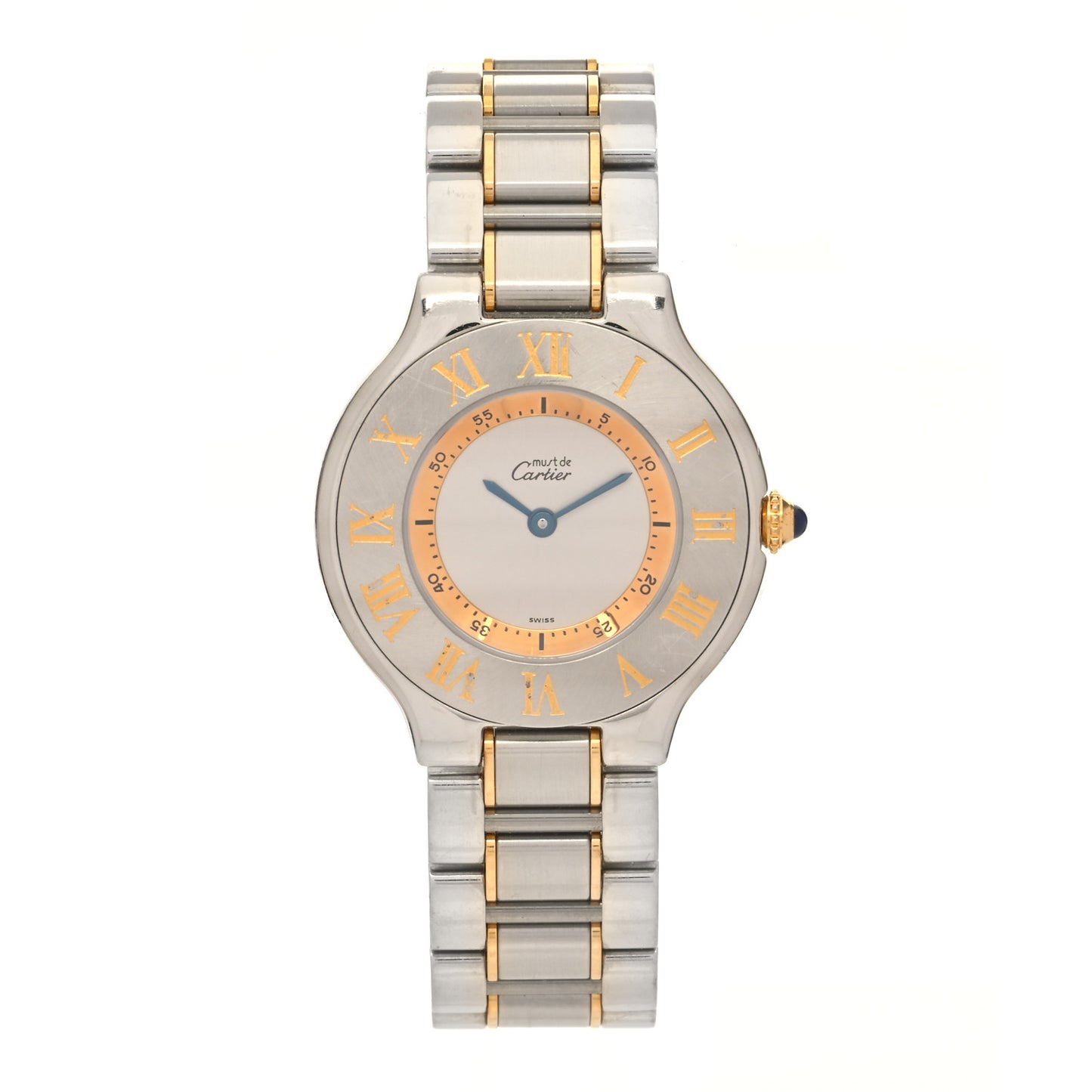 Stainless Steel 18K Yellow Gold 31mm Must De 21 Quartz Watch