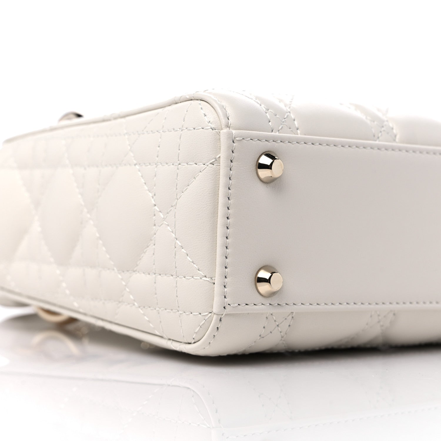 Christian Dior Lambskin Cannage Mini Lady Dior Off White 7 of 9