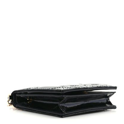 Christian Dior CHRISTIAN DIOR Patent Cannage Mini Lady Dior Wallet Black 4 of 7