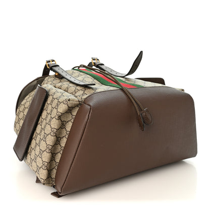 Gucci GG Supreme Monogram Medium Ophidia Double Buckle Backpack Brown 4 of 9
