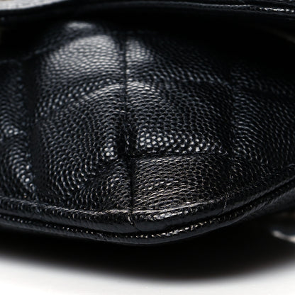 Chanel Caviar Fabric Quilted Foldable Tote With Chain Black Multicolor 16 of 16