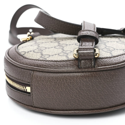 Gucci GG Supreme Monogram Web Mini Ophidia Round Backpack Brown 10 of 12