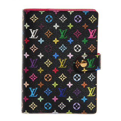 Louis Vuitton Monogram Multicolor Small Ring Agenda Cover Black Grenade 1 of 8
