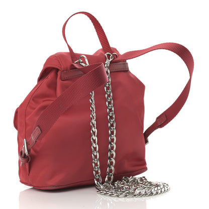 Prada Nylon Vela Mini Crossbody Backpack Rosso 3 of 12
