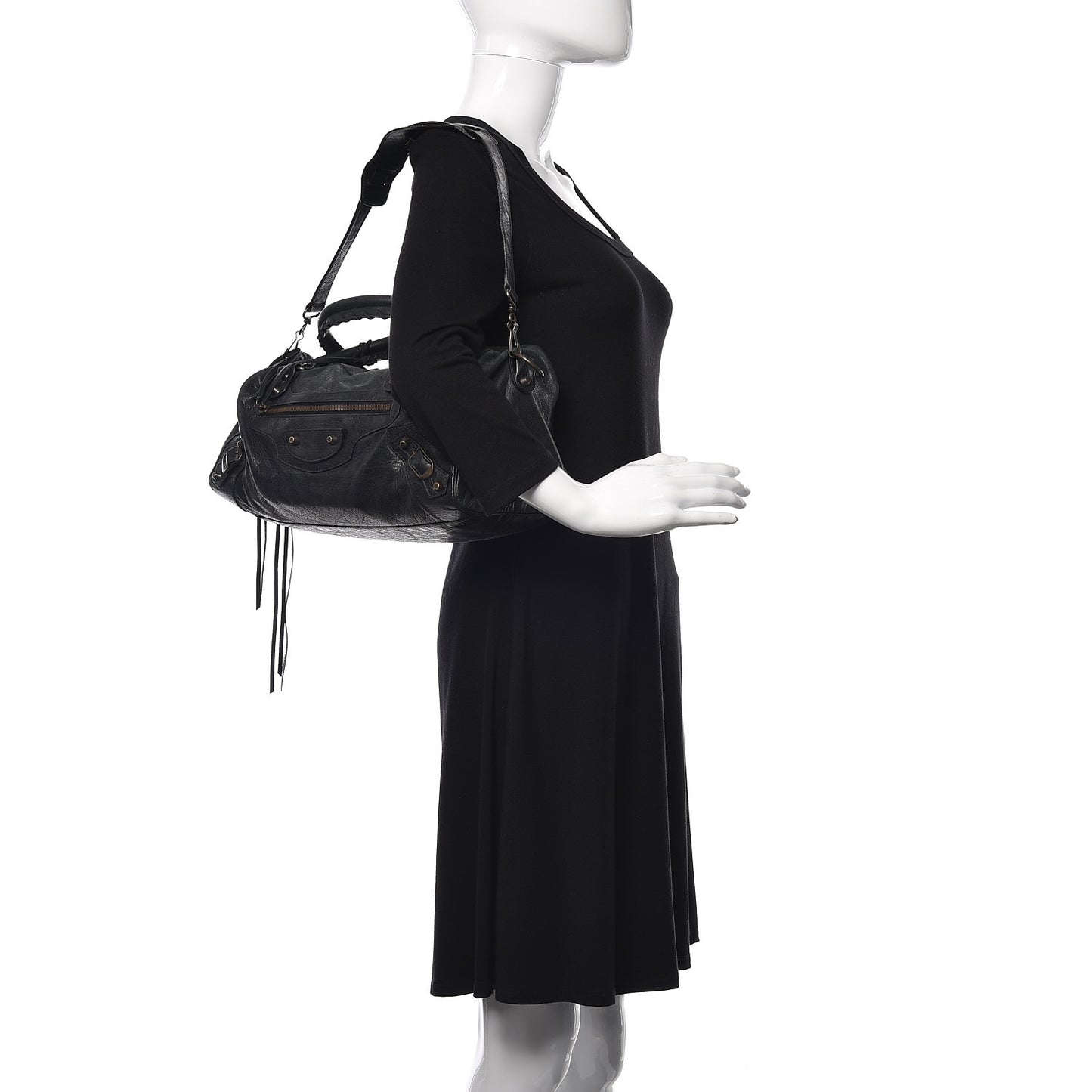 Agneau Classic Hardware Twiggy Black