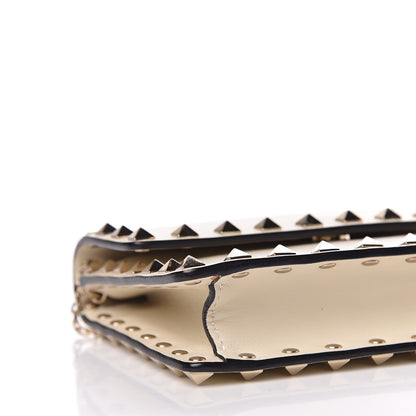 Valentino Garavani Vitello Mini Rockstud Flap Wallet on Chain Ivory 8 of 11