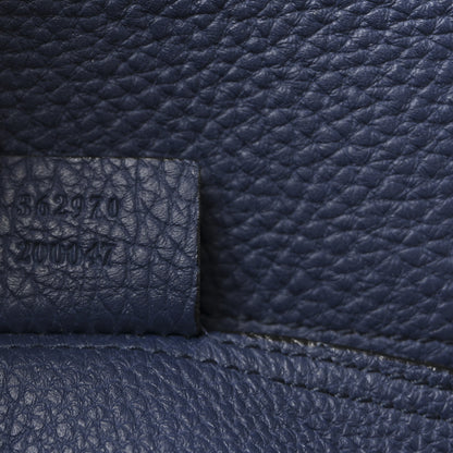 Gucci Soft Calfskin Medium Jackie Top Handle Bag Classic Blue Marine 7 of 10
