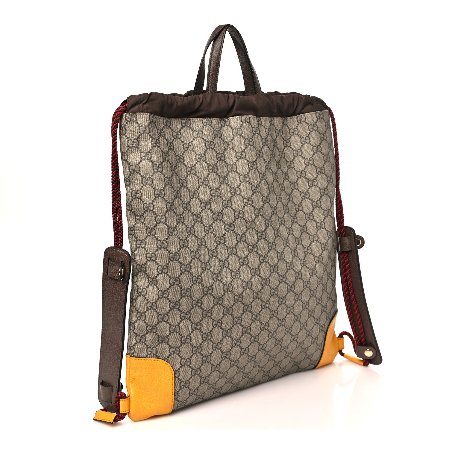 Gucci GG Supreme Monogram Neo Vintage Drawstring Backpack Beige New Acero Crop 2 of 9