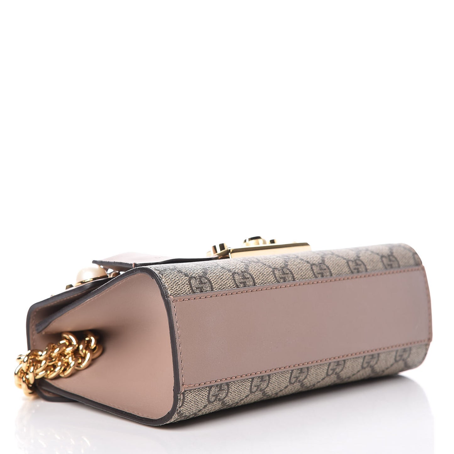 GG Supreme Monogram Studded Small Padlock Shoulder Bag Porcelain Rose