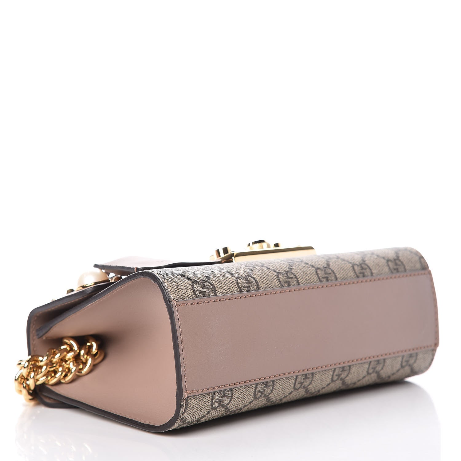 Gucci GG Supreme Monogram Studded Small Padlock Shoulder Bag Porcelain Rose 4 of 11