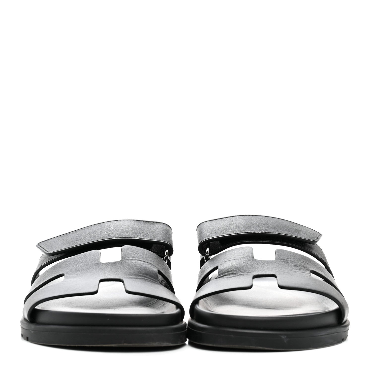 Hermes Calfskin Womens Chypre Sandals 35.5 Black 3 of 10