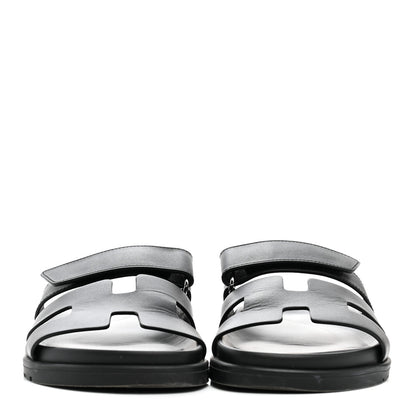 Hermes Calfskin Womens Chypre Sandals 35.5 Black 3 of 10