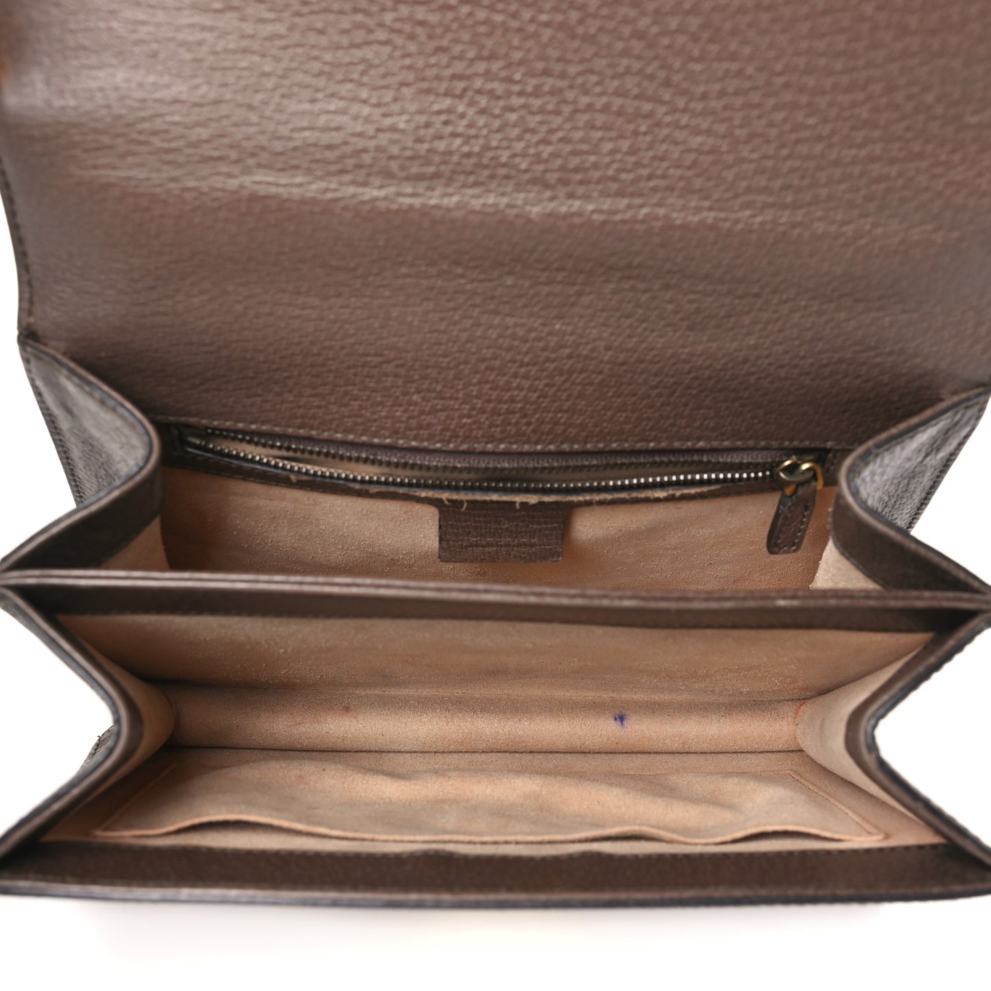 GG Supreme Monogram Textured Dollar Calfskin Web Small Ophidia Padlock Top Handle Bag Beige Ebony New Acero