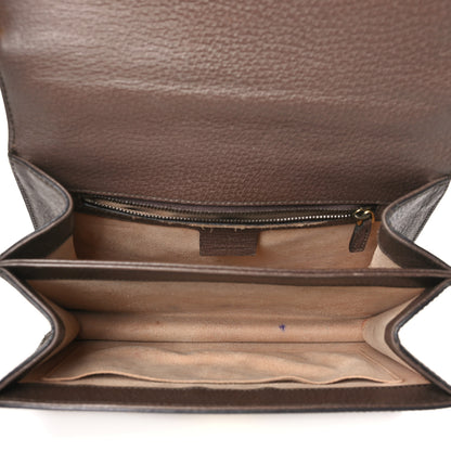 Gucci GG Supreme Monogram Textured Dollar Calfskin Web Small Ophidia Padlock Top Handle Bag Beige Ebony New Acero 5 of 15