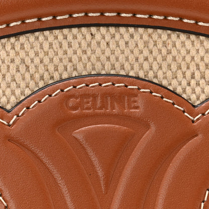 Celine Canvas Calfskin Cuir Small Triomphe Oval Crossbody Purse Natural Tan 6 of 12