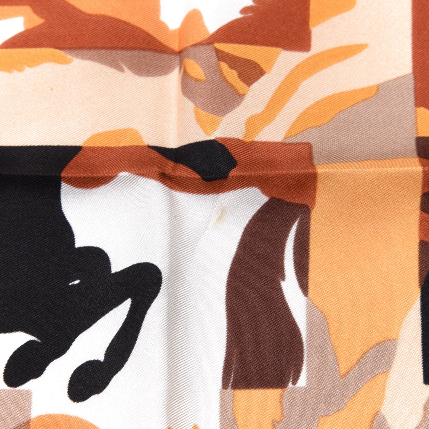 Hermes Silk Ex Libris En Camouflage Scarf 90 Army Green Black Orange White 4 of 5