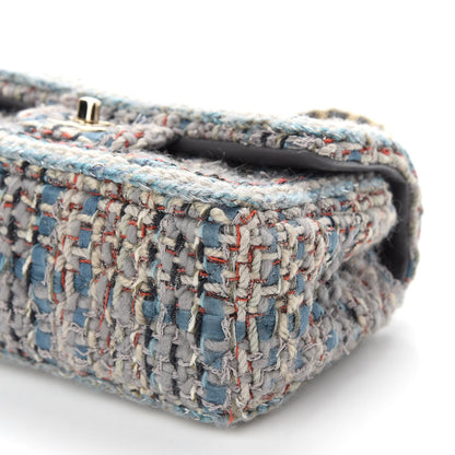 Chanel Tweed Quilted Mini Square Flap Bag Blue 7 of 8
