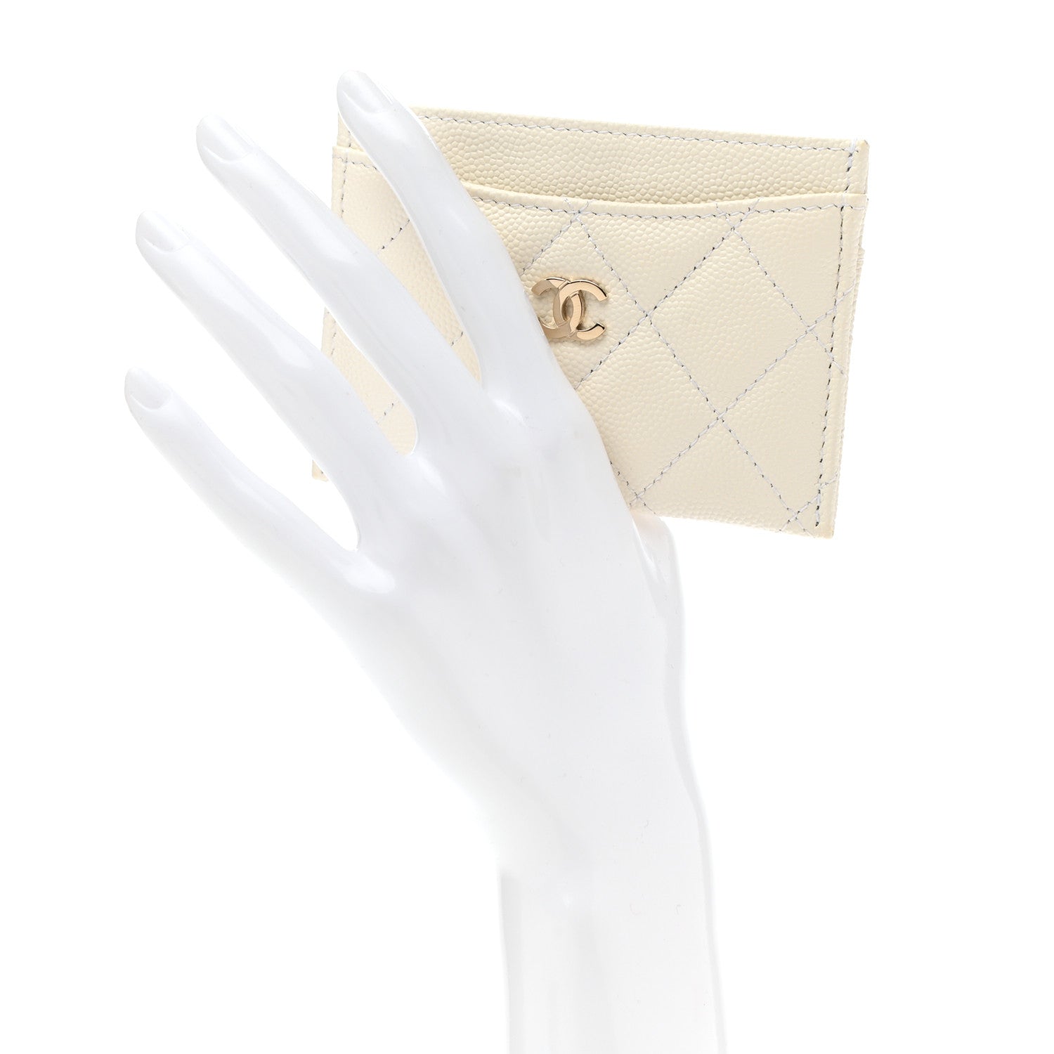 Chanel Caviar Quilted Card Holder White 2 of 8